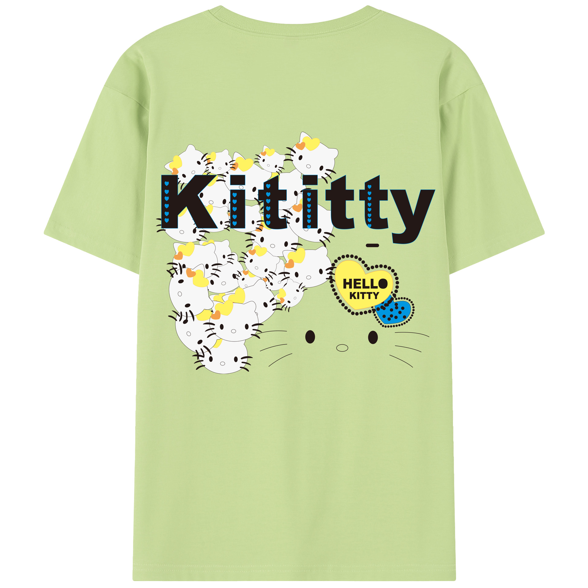 （画像用） Hello Kitty ハローキティ 綿100％半袖Tシャツ（背面プリント）